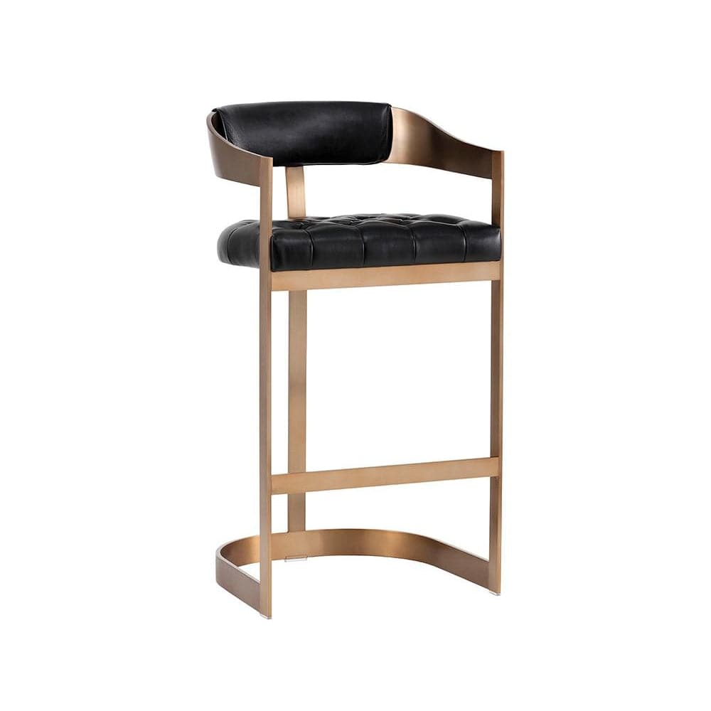 Beaumont Bar + Counter stool-Sunpan-SUNPAN-103777-Bar StoolsBar Stool-cantina black-Antique Brass-1-France and Son