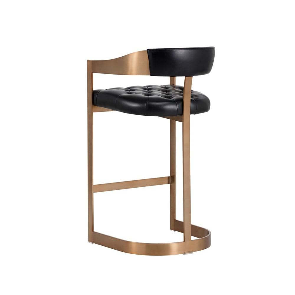 Beaumont Bar + Counter stool-Sunpan-SUNPAN-103777-Bar StoolsBar Stool-cantina black-Antique Brass-6-France and Son