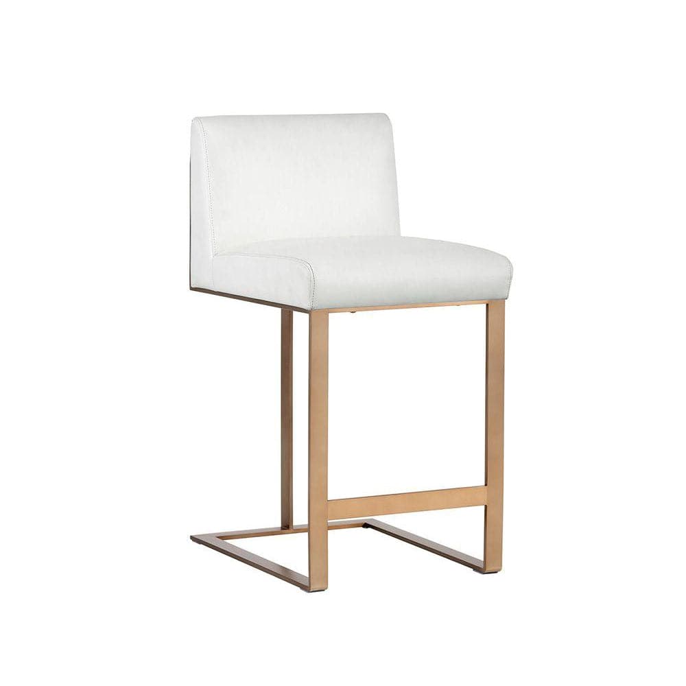 Dean Counter Stool-Sunpan-SUNPAN-103800-Bar StoolsAntique Brass/White-8-France and Son