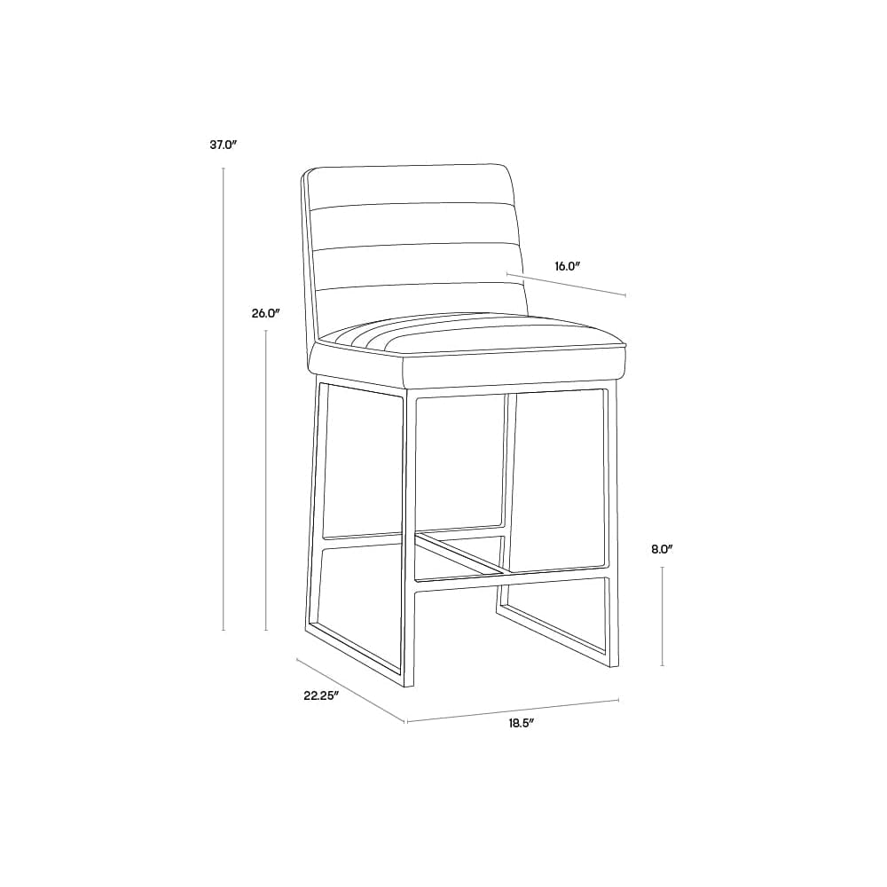 Spyros Counter Stool - Coal Black-Sunpan-SUNPAN-103899-Bar Stools-3-France and Son