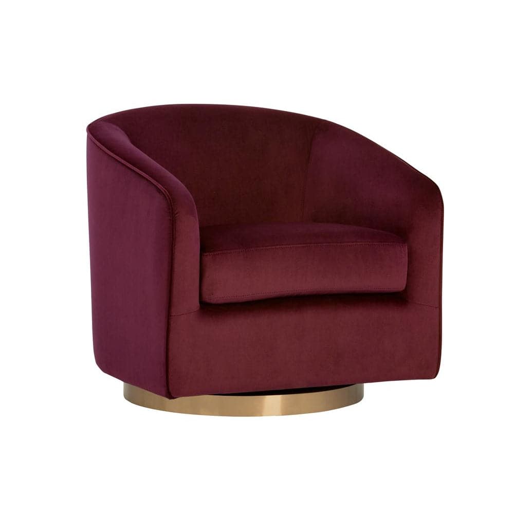 Hazel Swivel Chair-Sunpan-SUNPAN-104000-Lounge ChairsRed-11-France and Son