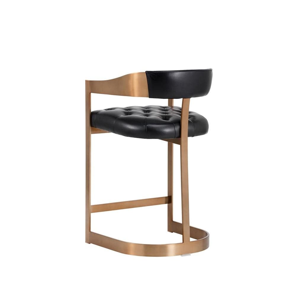 Beaumont Bar + Counter stool-Sunpan-SUNPAN-103777-Bar StoolsBar Stool-cantina black-Antique Brass-18-France and Son