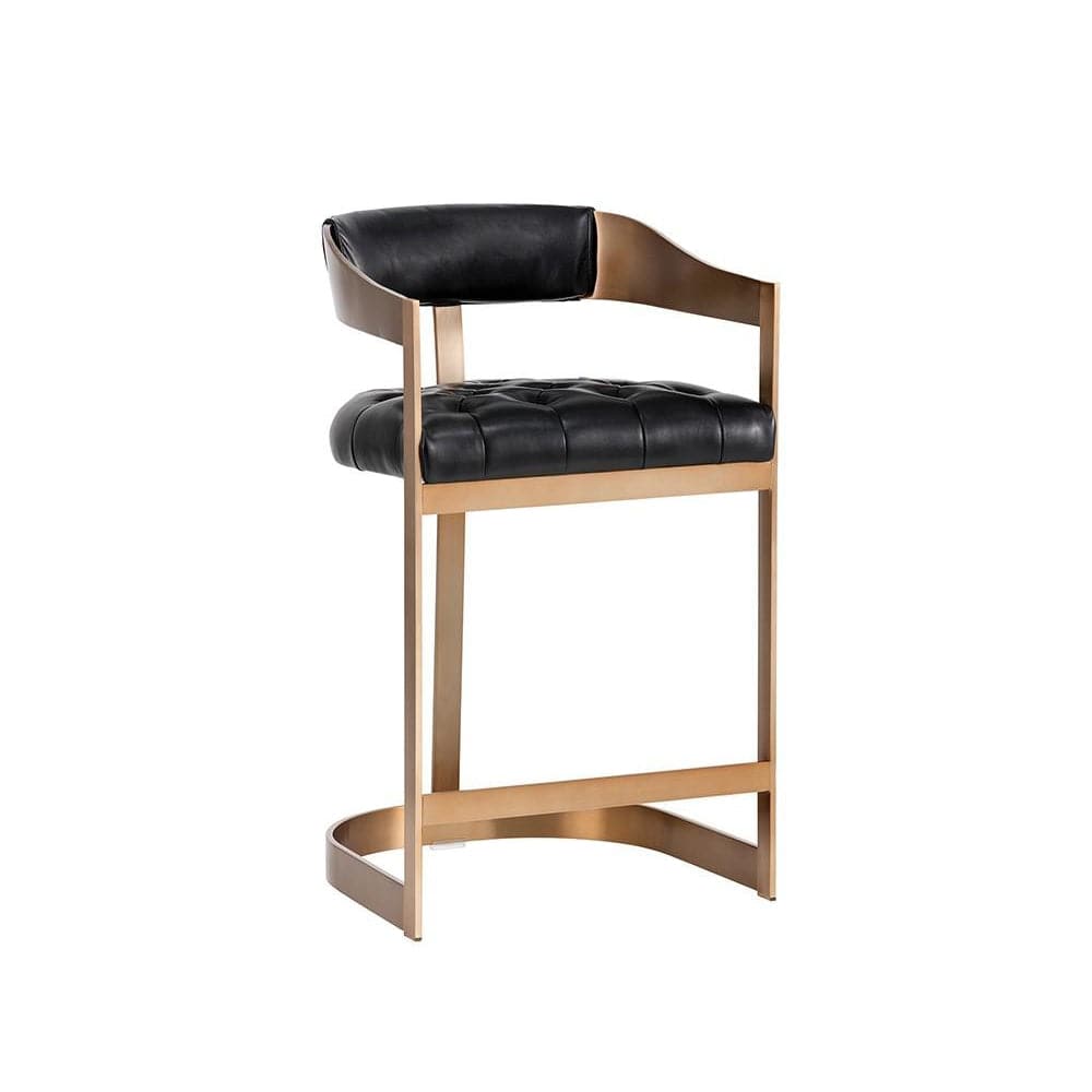 Beaumont Bar + Counter stool-Sunpan-SUNPAN-104014-Bar StoolsCounter Stool-cantina black-Antique Brass-17-France and Son