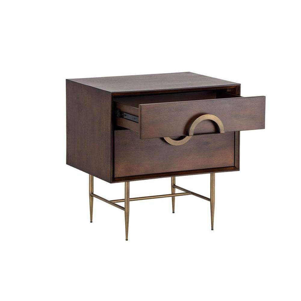 Emery Nightstand-Sunpan-SUNPAN-104098-NightstandsBrown / Antique Brass-7-France and Son