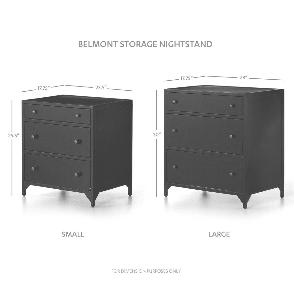 Belmont Storage Nightstand - Black