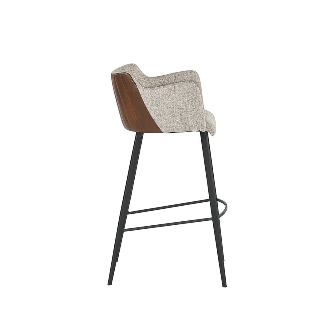 Griffin Bar & Counter Stool-Sunpan-SUNPAN-104739-Bar StoolsBar Stool-November Grey / Bravo Cognac-6-France and Son