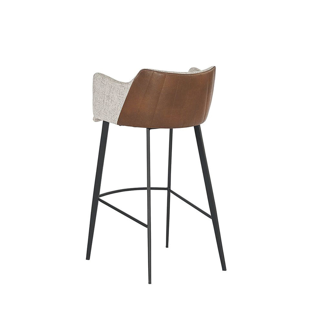 Griffin Bar & Counter Stool-Sunpan-SUNPAN-104739-Bar StoolsBar Stool-November Grey / Bravo Cognac-7-France and Son