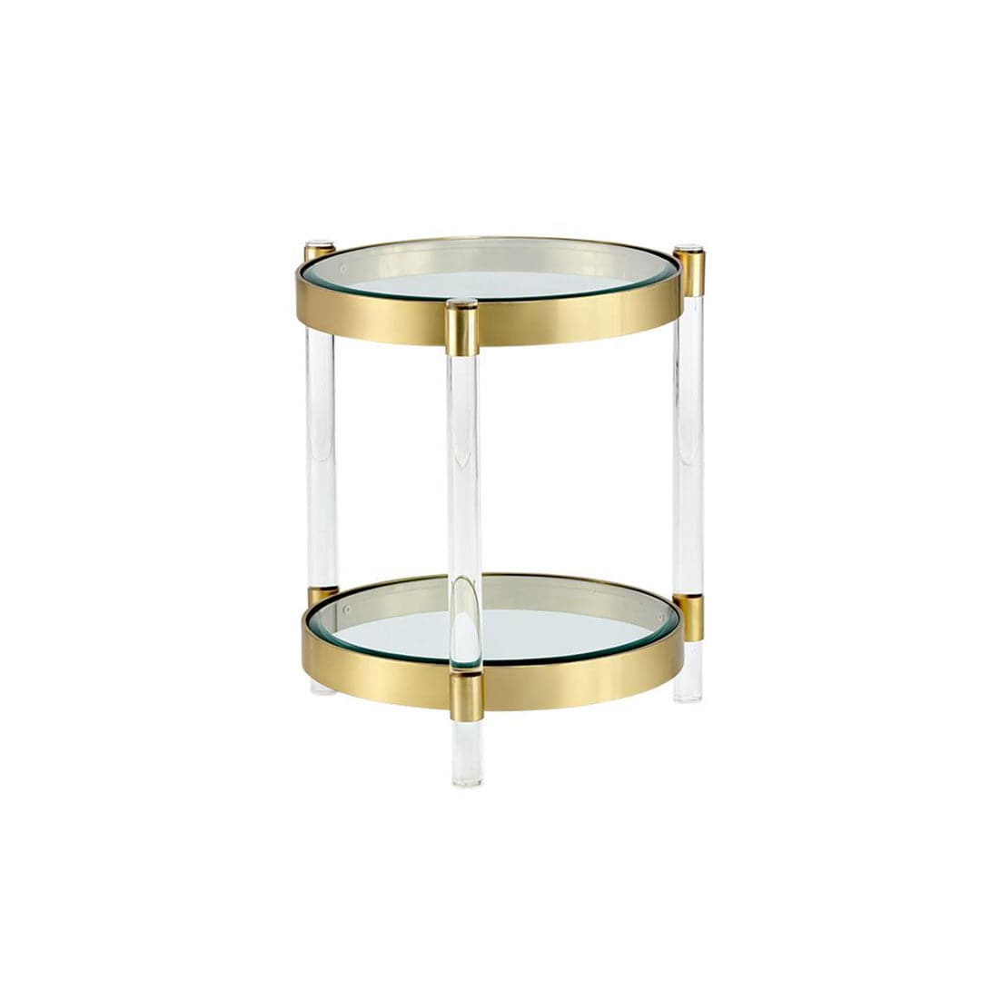 York Side Table-Sunpan-SUNPAN-104808-Side TablesBrass-1-France and Son