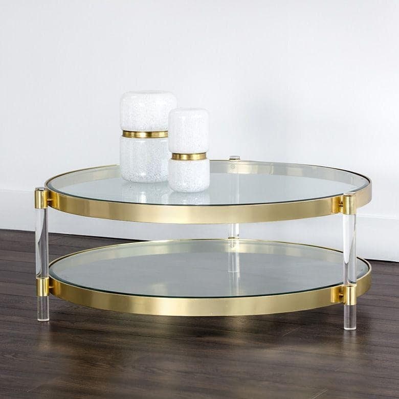 York Coffee Table-Sunpan-SUNPAN-104809-Coffee TablesBrass-4-France and Son