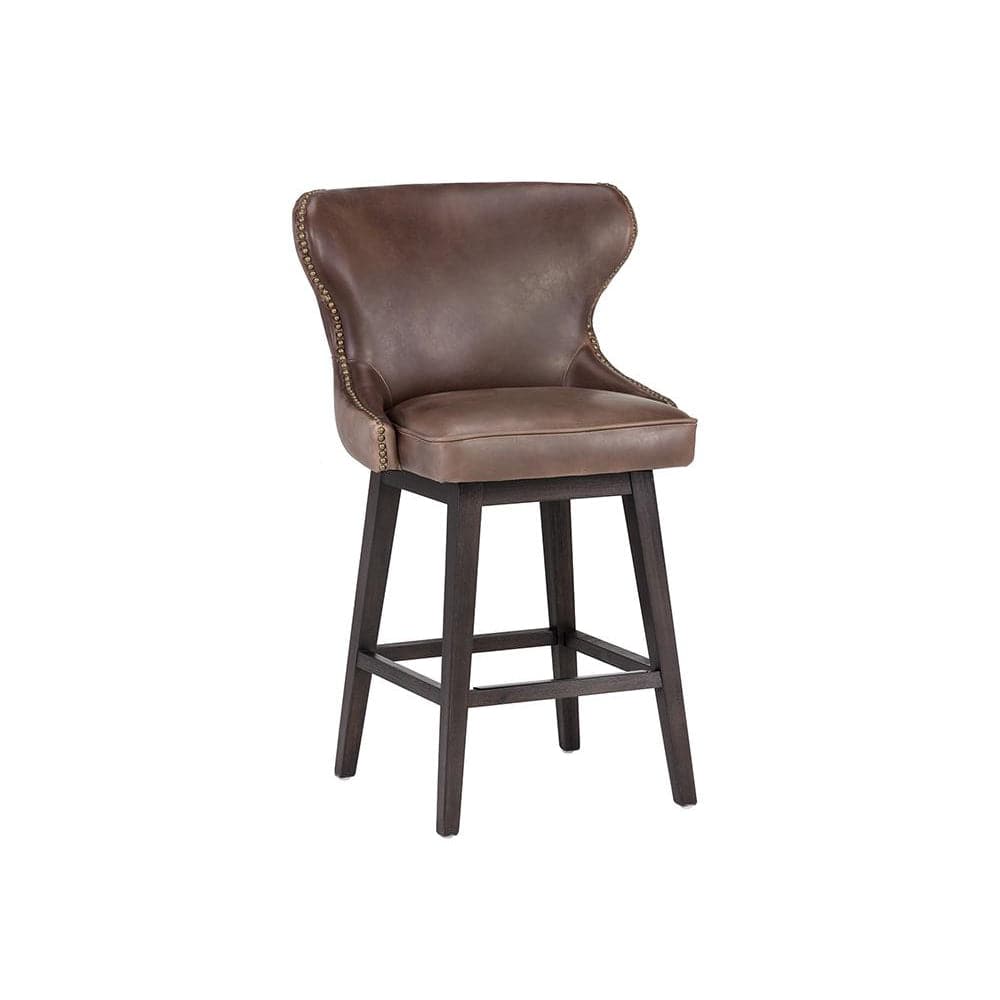 Ariana Swivel Counter Stool-Sunpan-SUNPAN-104897-Bar StoolsDark Brown-17-France and Son