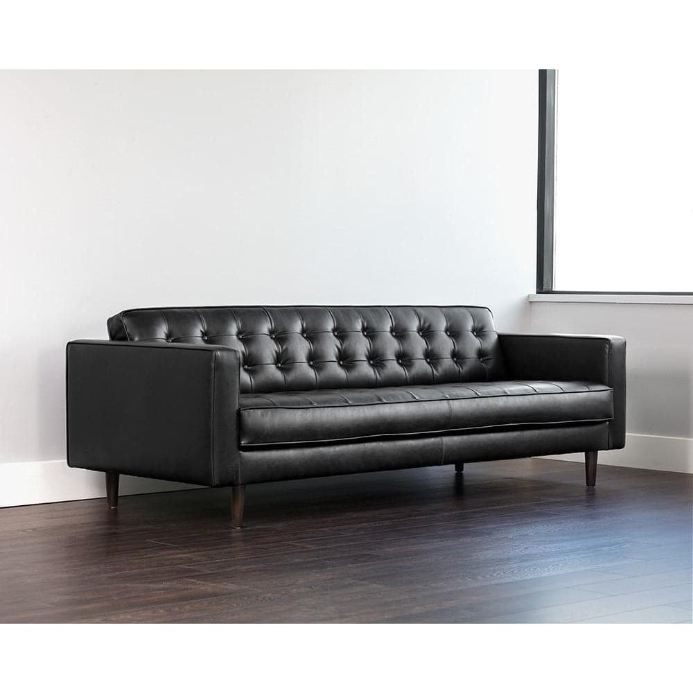 Donnie Sofa-Sunpan-SUNPAN-102506-SofasHavana Dark Brown-Faux Leather-5-France and Son