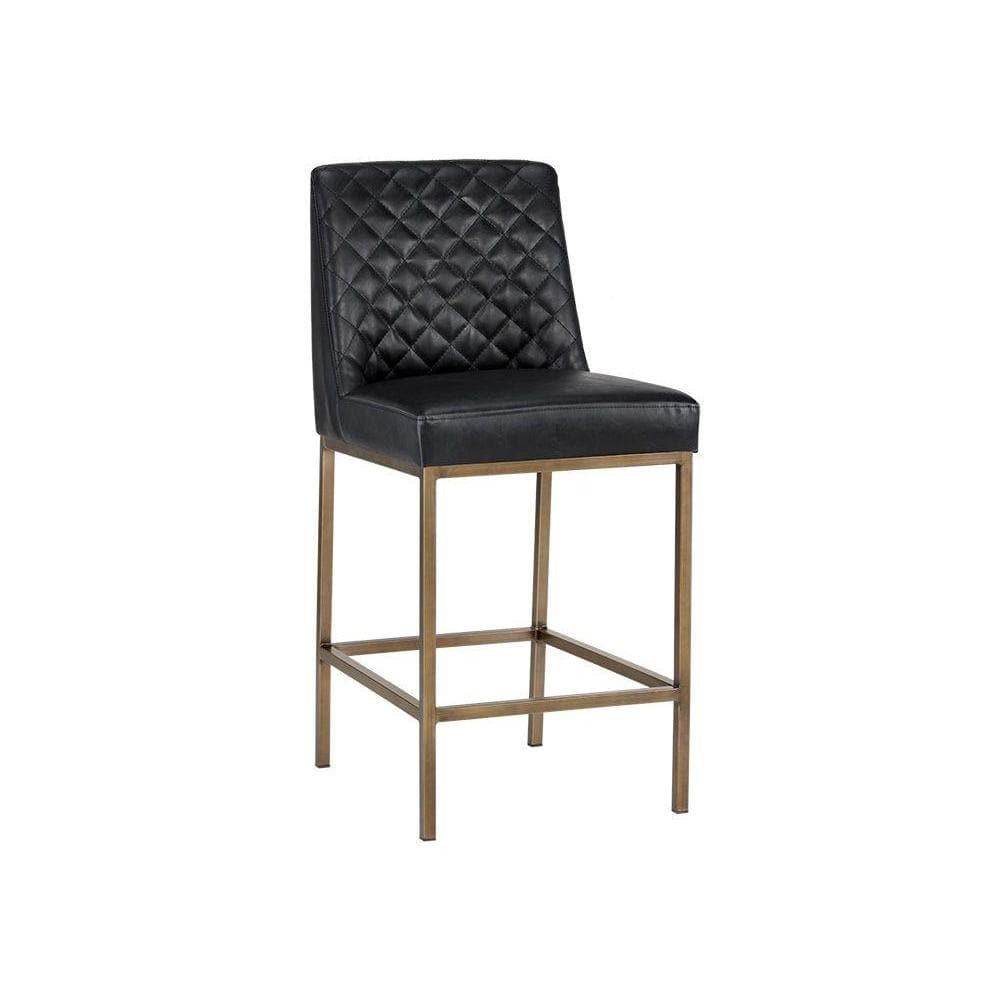 Leighland Counter Stool - Vegan Leather-Sunpan-SUNPAN-104906-Bar StoolsCoal Black-4-France and Son