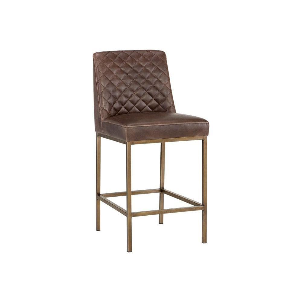 Leighland Counter Stool - Vegan Leather-Sunpan-SUNPAN-104907-Bar StoolsHavana Dark Brown-7-France and Son