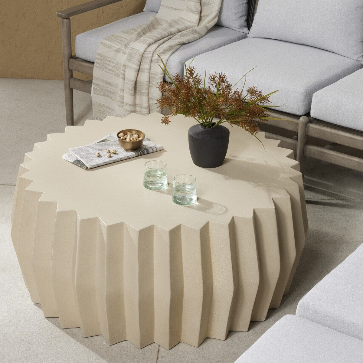 Gem Outdoor Coffee Table - Parchment White