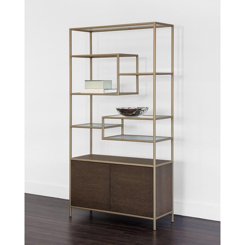 Stamos Bookcase-Sunpan-SUNPAN-104636-Bookcases & CabinetsCharcoal Grey-Black-3-France and Son