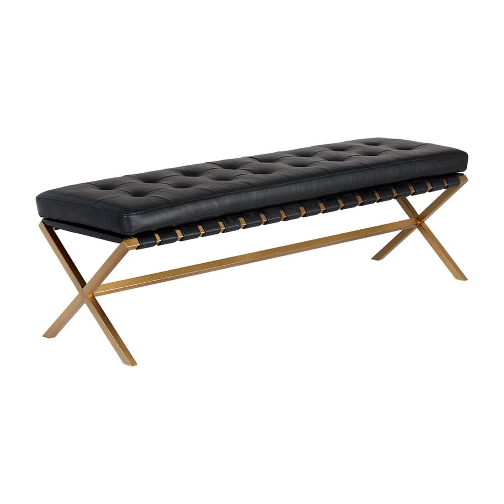 Kenji Bench - Small-Sunpan-SUNPAN-105363-BenchesGold - Bravo Black-2-France and Son