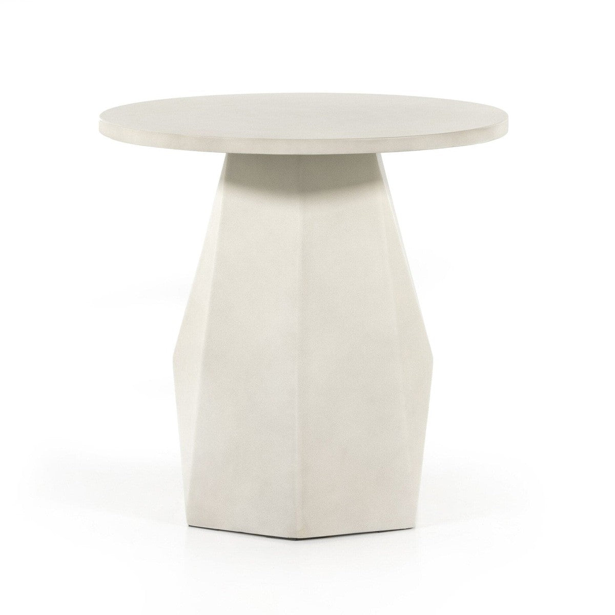 Bowman Outdoor End Table - White Concrete