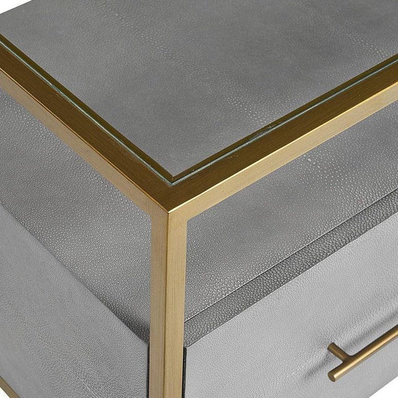 Venice Nightstand - Shagreen Leather-Sunpan-SUNPAN-105442-Nightstands-4-France and Son