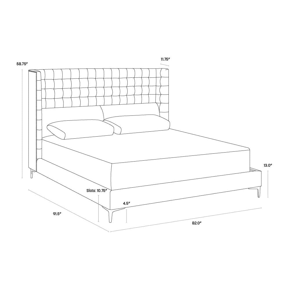 Cairo Bed-Sunpan-SUNPAN-105562-Bedsantonio porcelain-King-4-France and Son