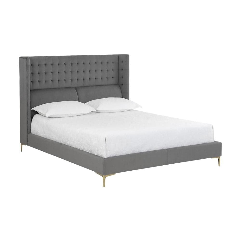 Cairo Bed-Sunpan-SUNPAN-105565-Bedsantonio charcoal-Queen-10-France and Son