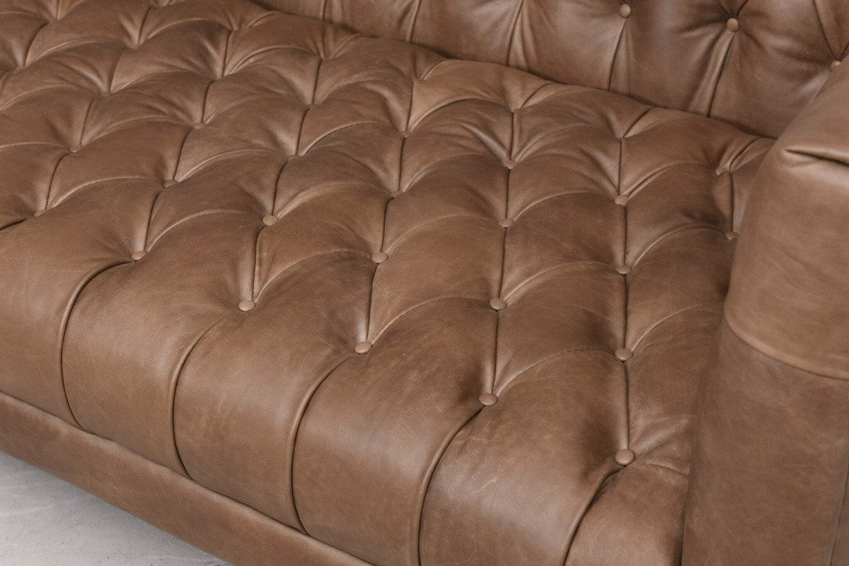 Williams Leather Sofa - Natural Washed Chocolate