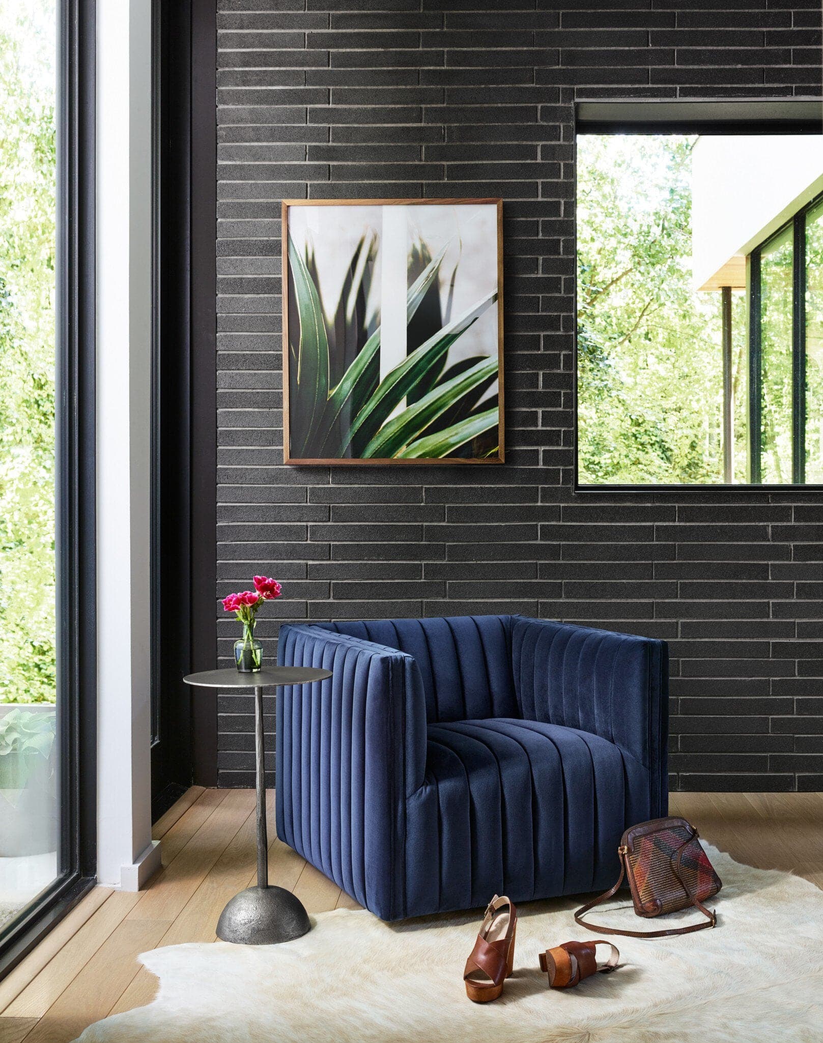 Augustine Swivel Chair - Sapphire Navy