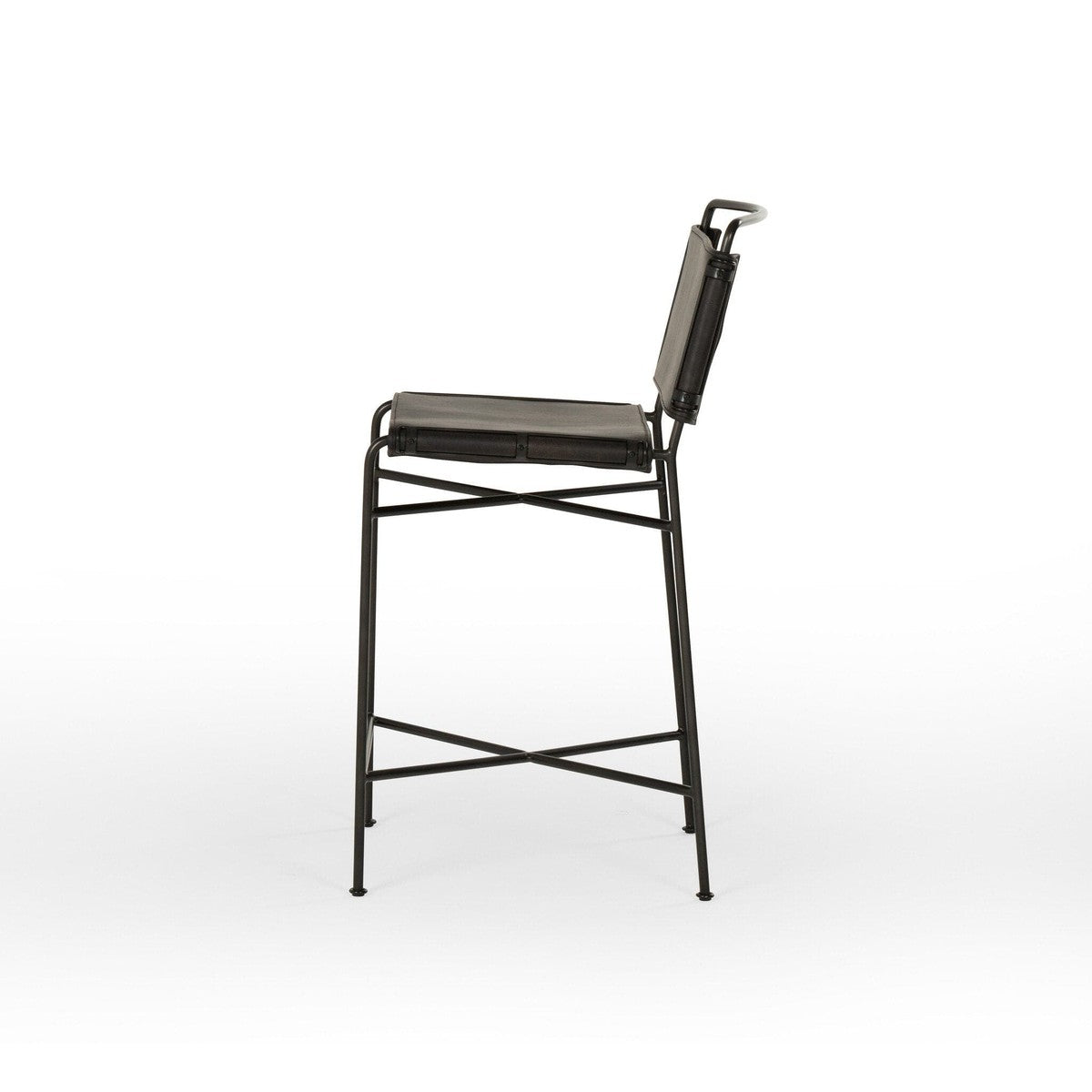 Wharton Bar + Counter Stool - Distressed Black