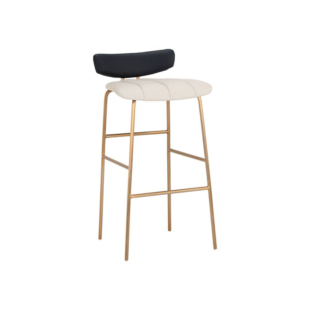 Lorelei Bar & Counter Stool-Sunpan-SUNPAN-106018-Bar StoolsBar Stool-Dillon Cream / Dillon Black-8-France and Son