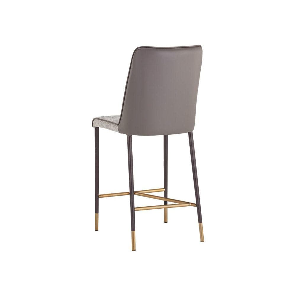 Klaus Counter Stool - Gunmetal - Flint Grey / Napa Taupe-Sunpan-SUNPAN-106062-Bar Stools-3-France and Son