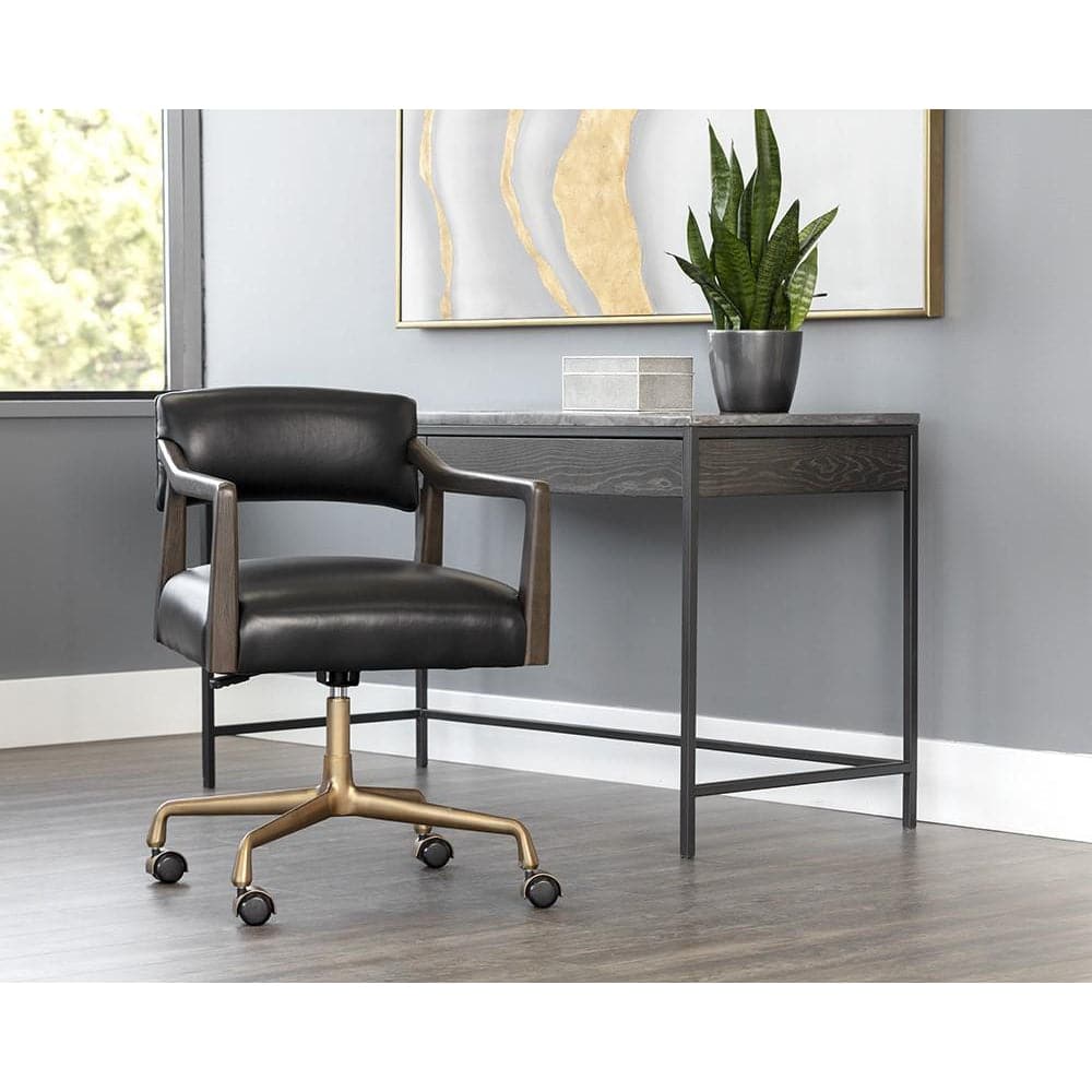 Keagan Office Chair-Sunpan-SUNPAN-106087-Task ChairsShalimar Tobacco Leather-5-France and Son