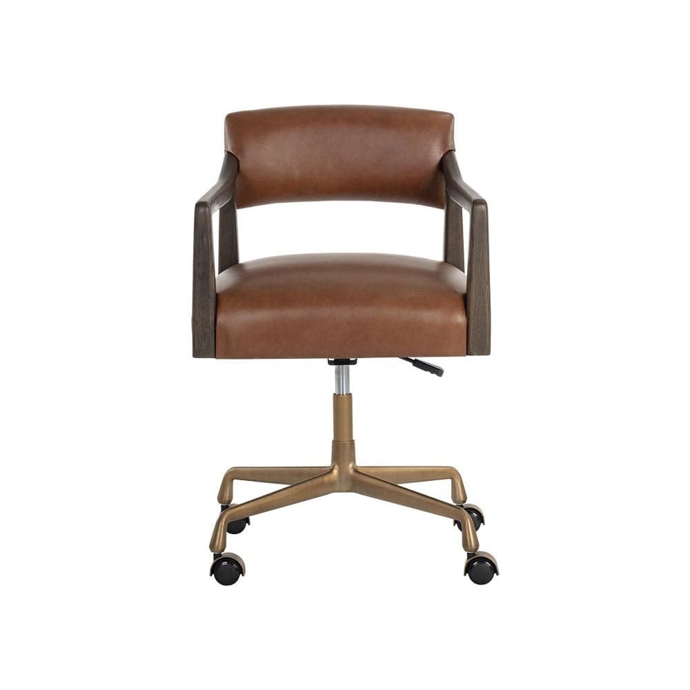 Keagan Office Chair-Sunpan-SUNPAN-106087-Task ChairsShalimar Tobacco Leather-6-France and Son