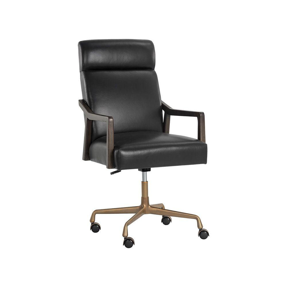 Collin Office Chair-Sunpan-SUNPAN-106090-Task ChairsCortina Black Leather-1-France and Son