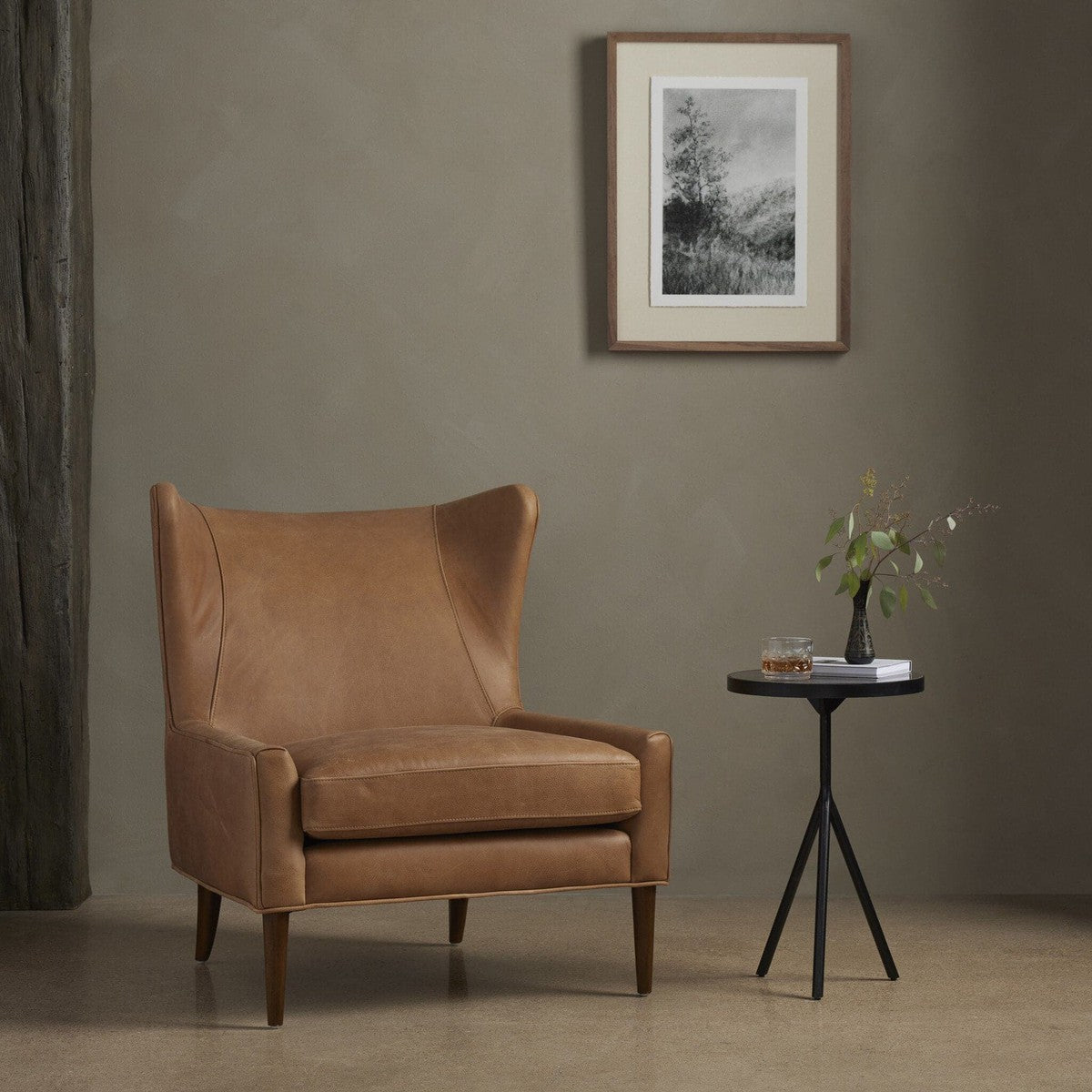 Marlow Wing Chair - Palermo Cognac