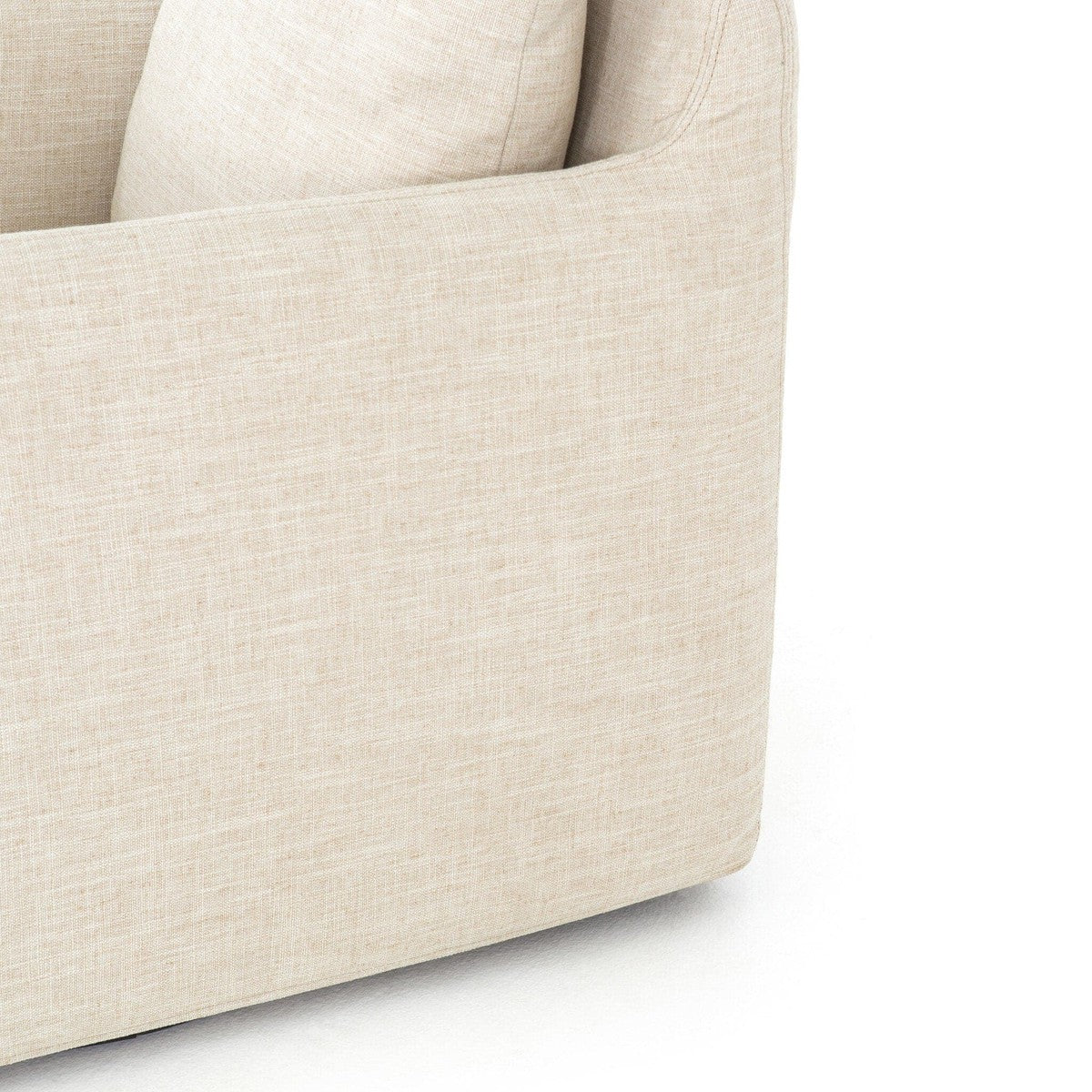 Banks Slipcover Swivel Chair - Cambric Ivory