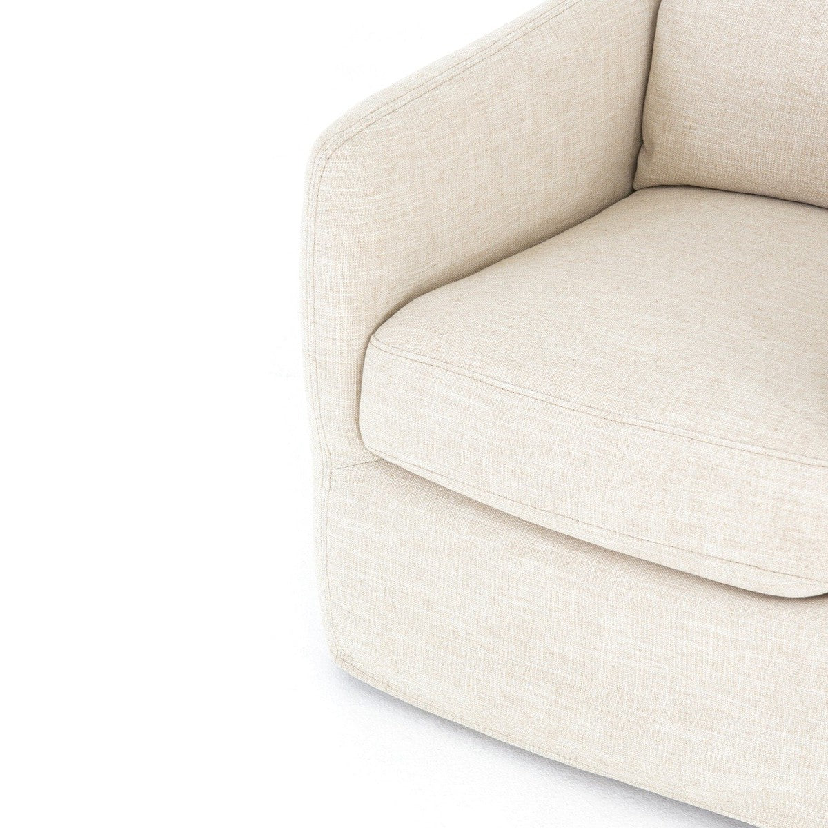 Banks Slipcover Swivel Chair - Cambric Ivory