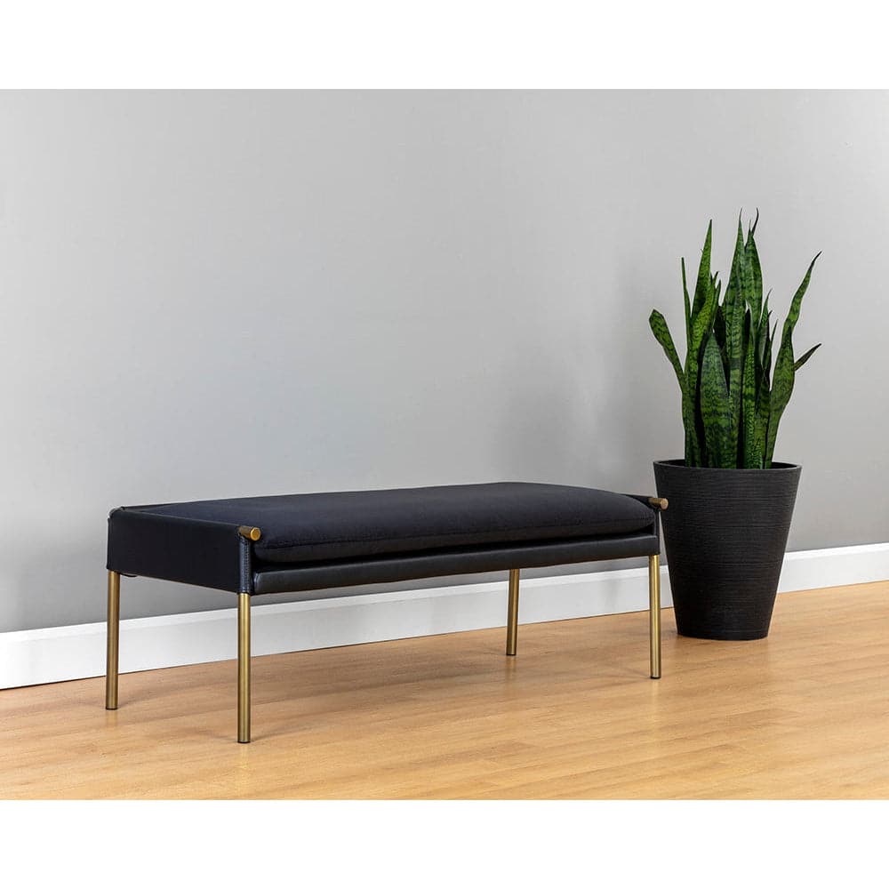 Bellevue Bench - Abbington Black / Bravo Black-Sunpan-SUNPAN-106185-BenchesBlack-4-France and Son