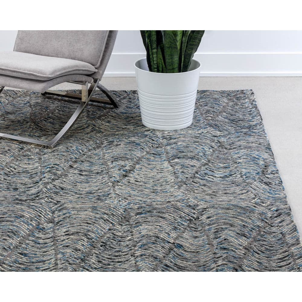 Corfu Hand - Tufted Rug - Blue / Charcoal-Sunpan-SUNPAN-106260-Rugs9' X 12'-3-France and Son