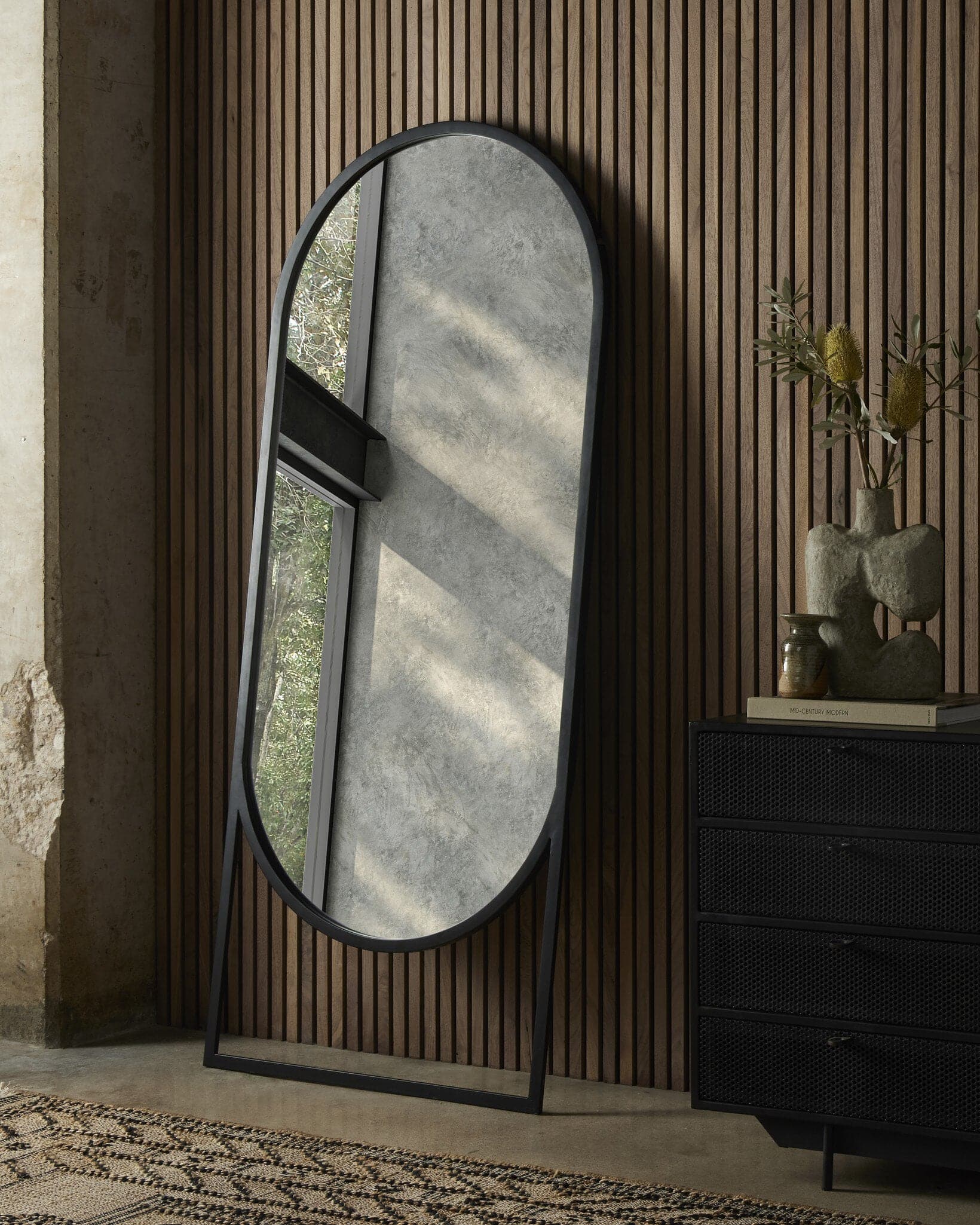 Dawson Floor Mirror - Matte Black