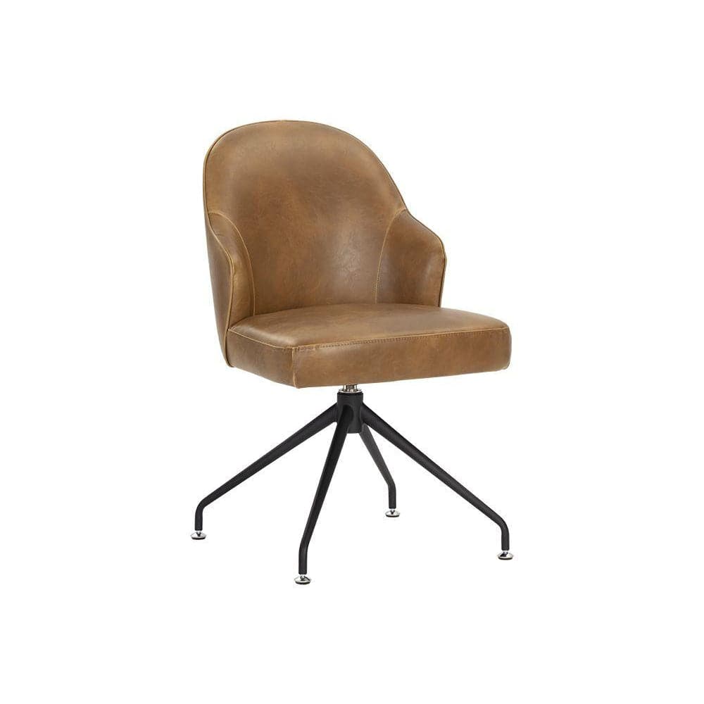 Bretta Swivel Dining Chair-Sunpan-SUNPAN-106375-Lounge ChairsTobacco Tan-1-France and Son