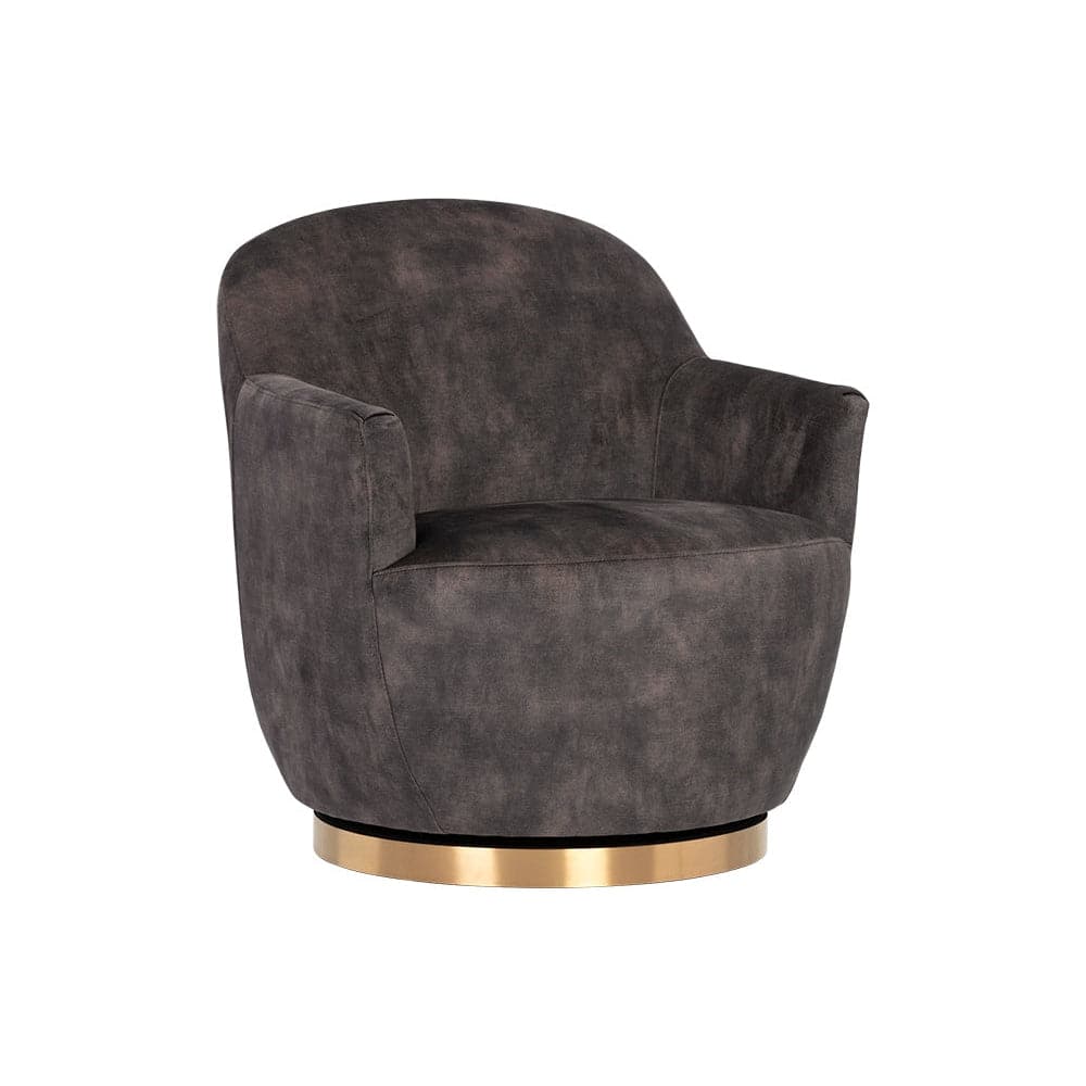 Casey Swivel Lounge Chair-Sunpan-SUNPAN-106401-Lounge ChairsNono Shitake-3-France and Son