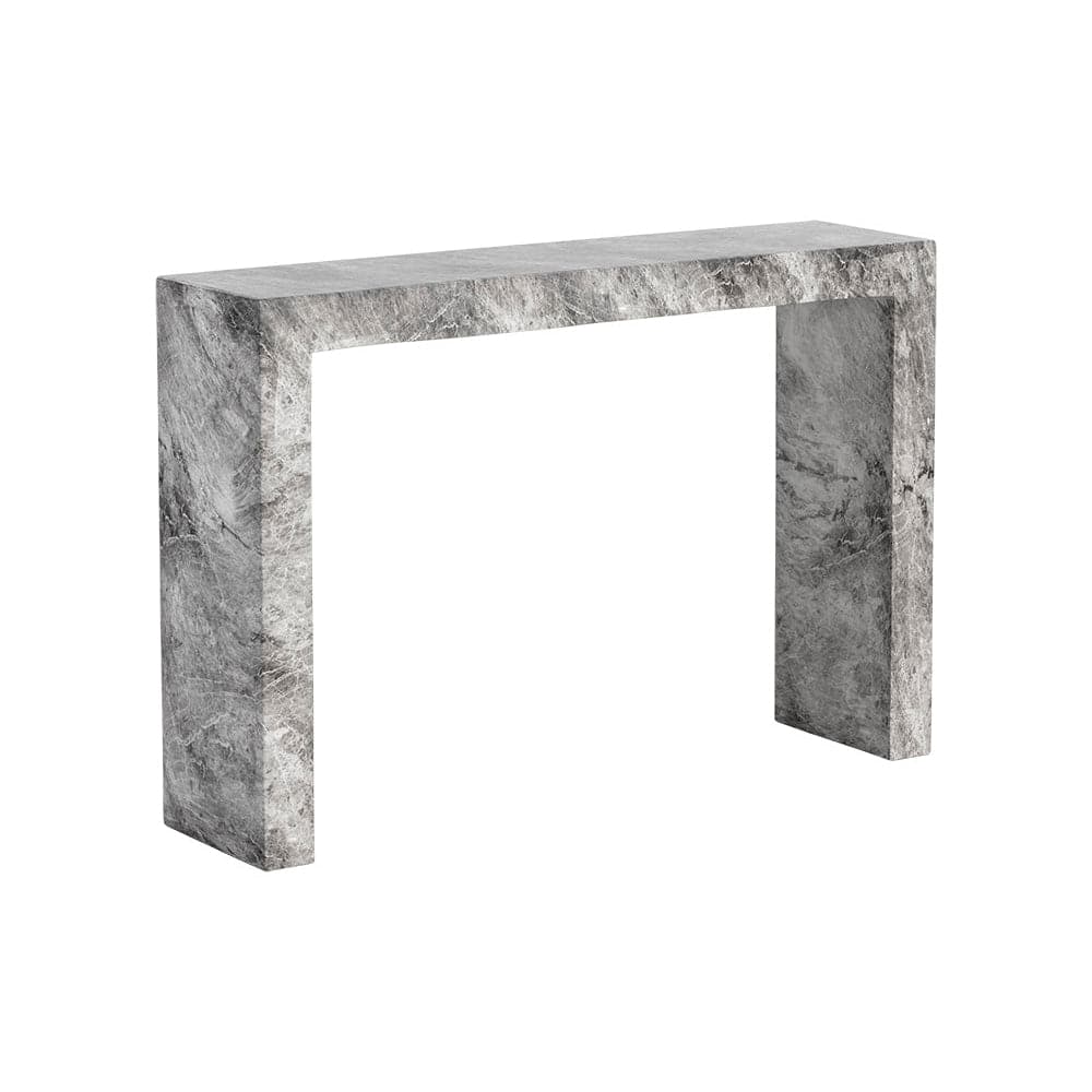 Axle Console Table-Sunpan-SUNPAN-106495-Console TablesMarble Look - Grey-2-France and Son