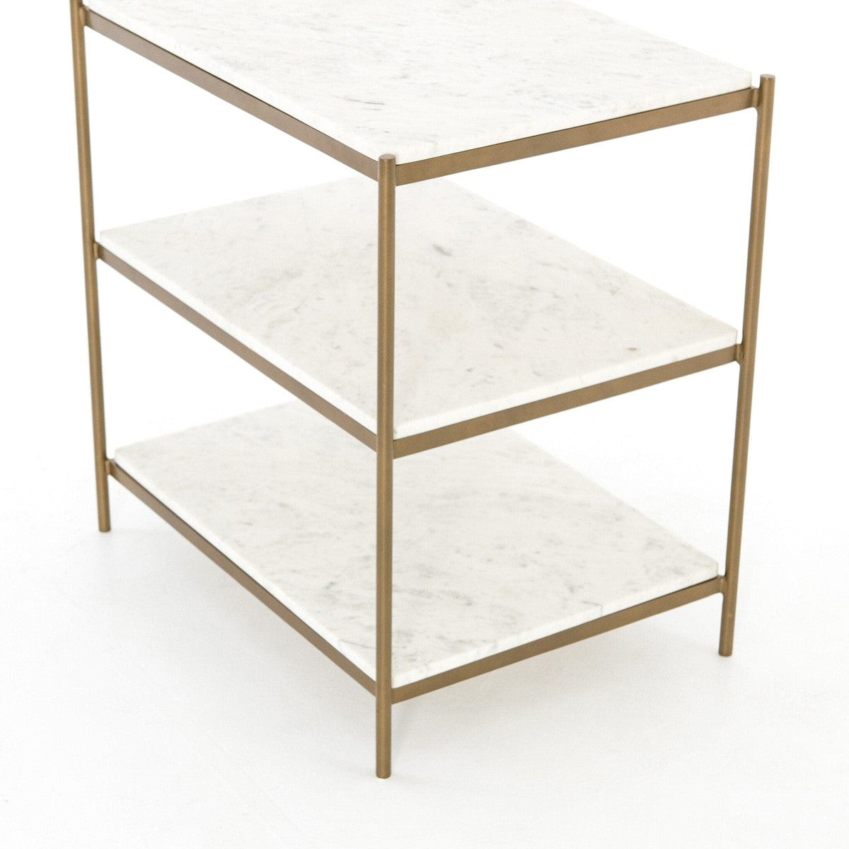 Felix Nightstand - Polished White Marble