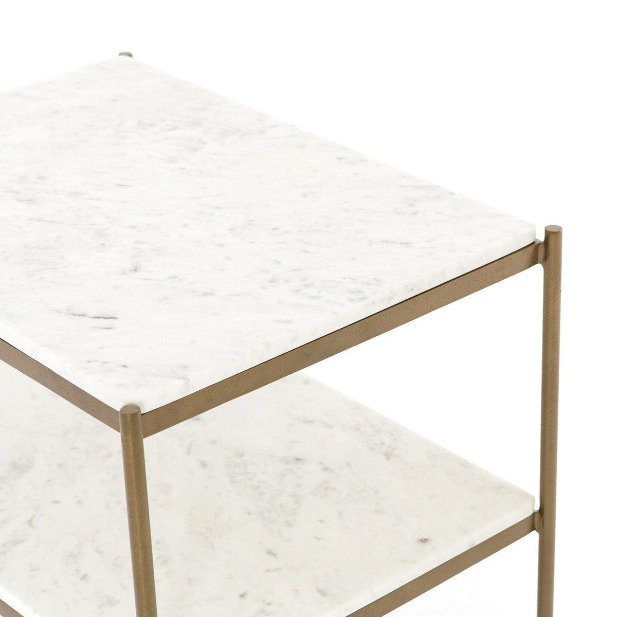 Felix Nightstand - Polished White Marble