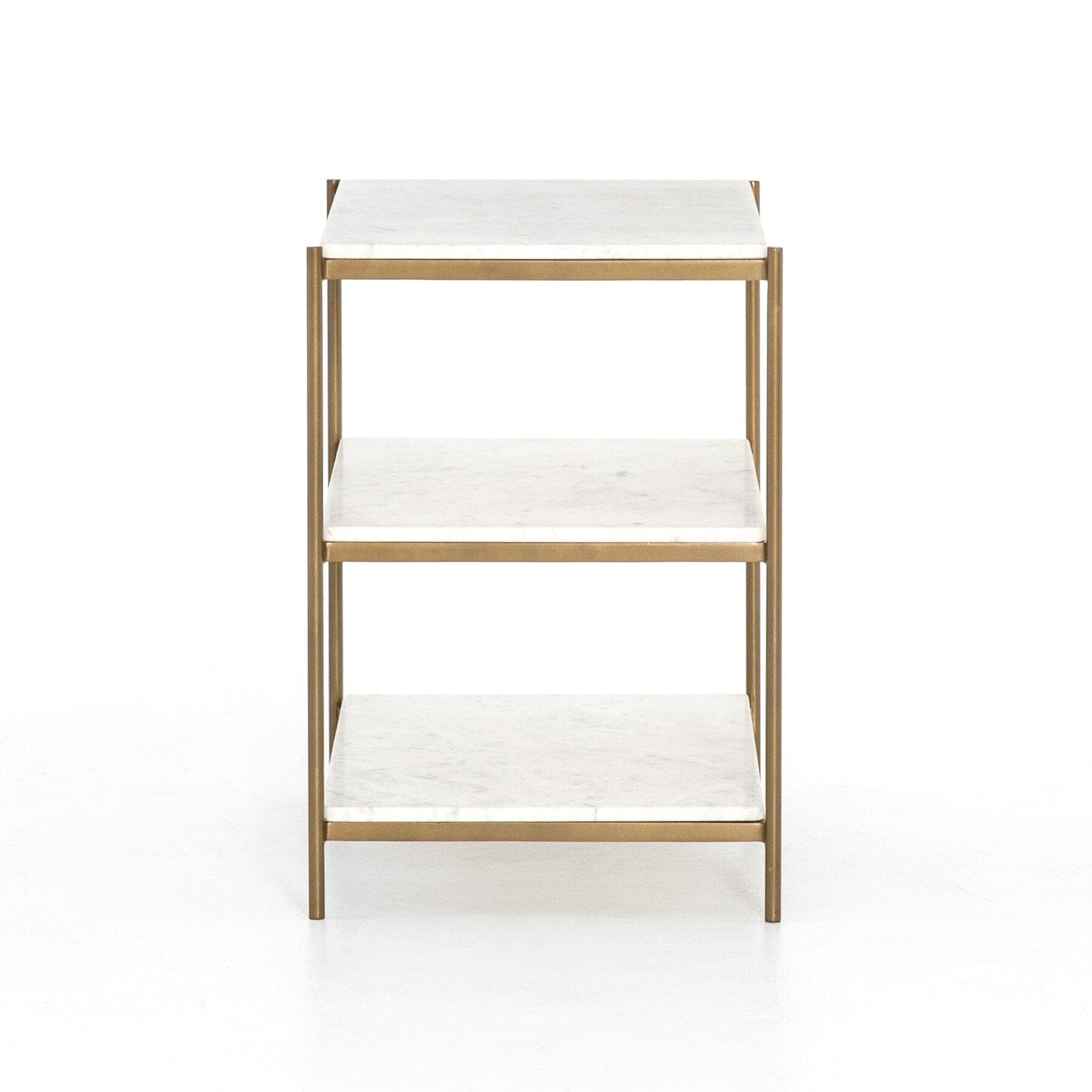 Felix Nightstand - Polished White Marble