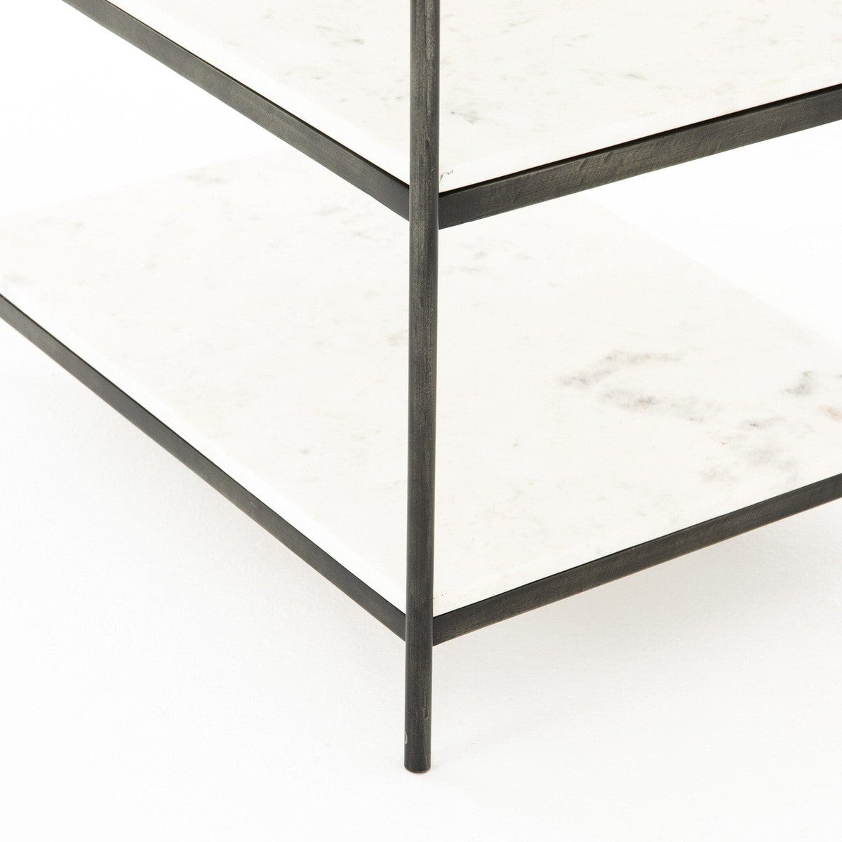 Felix Nightstand - Polished White Marble