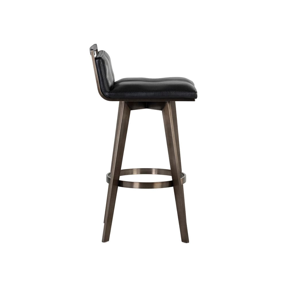 Arizona Swivel Barstool - Castillo Black-Sunpan-SUNPAN-106559-Bar Stools-3-France and Son