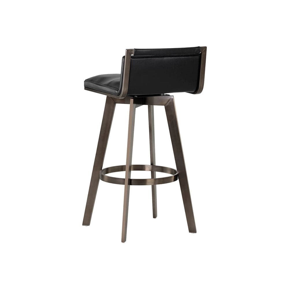 Arizona Swivel Barstool - Castillo Black-Sunpan-SUNPAN-106559-Bar Stools-4-France and Son