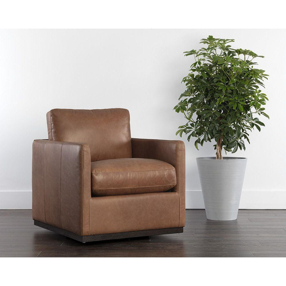 Portman Swivel Lounge Chair-Sunpan-SUNPAN-106586-Lounge Chairsmarseille camel-2-France and Son