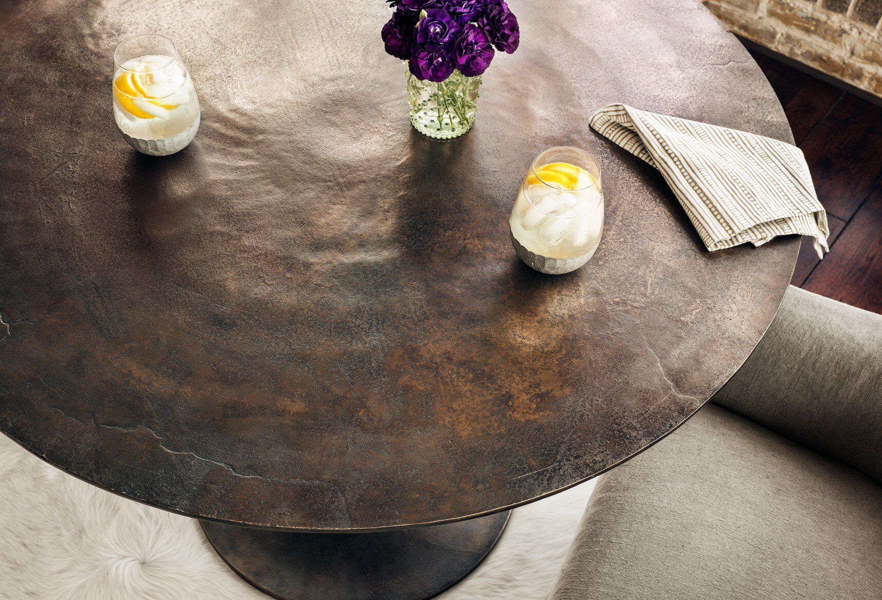 Simone Bistro Table - Antique Rust