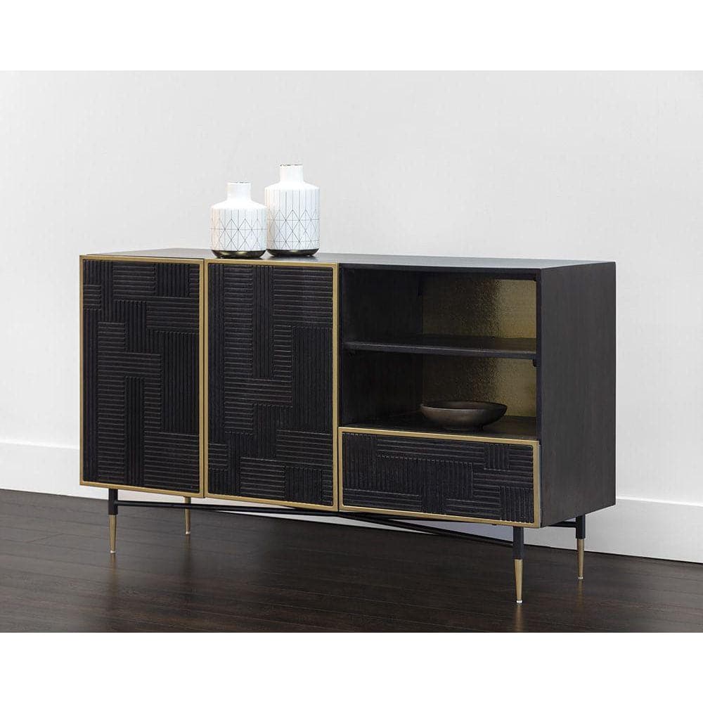 Markwood Sideboard-Sunpan-SUNPAN-106696-Sideboards & CredenzasDark Brown-Brass-2-France and Son